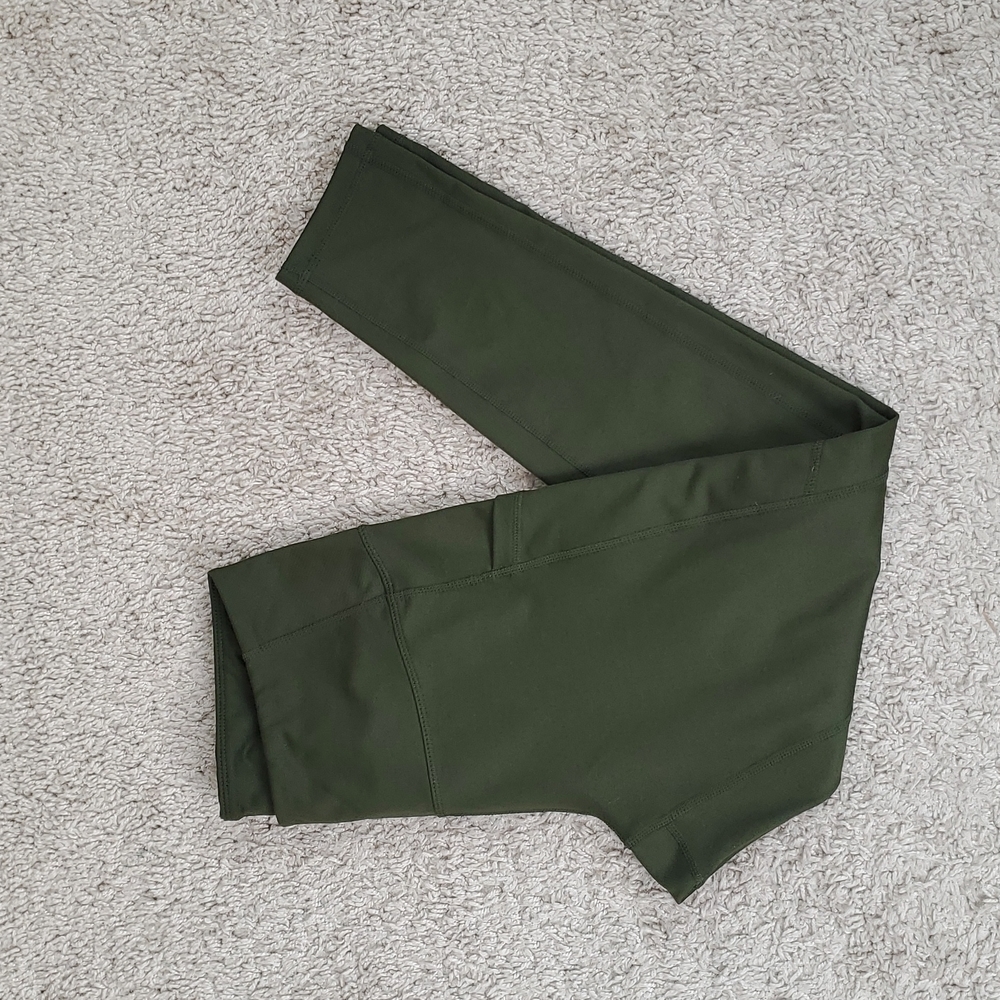 Zella Women leggings sport running lightweight hiking gym 2 pocket sz M olive